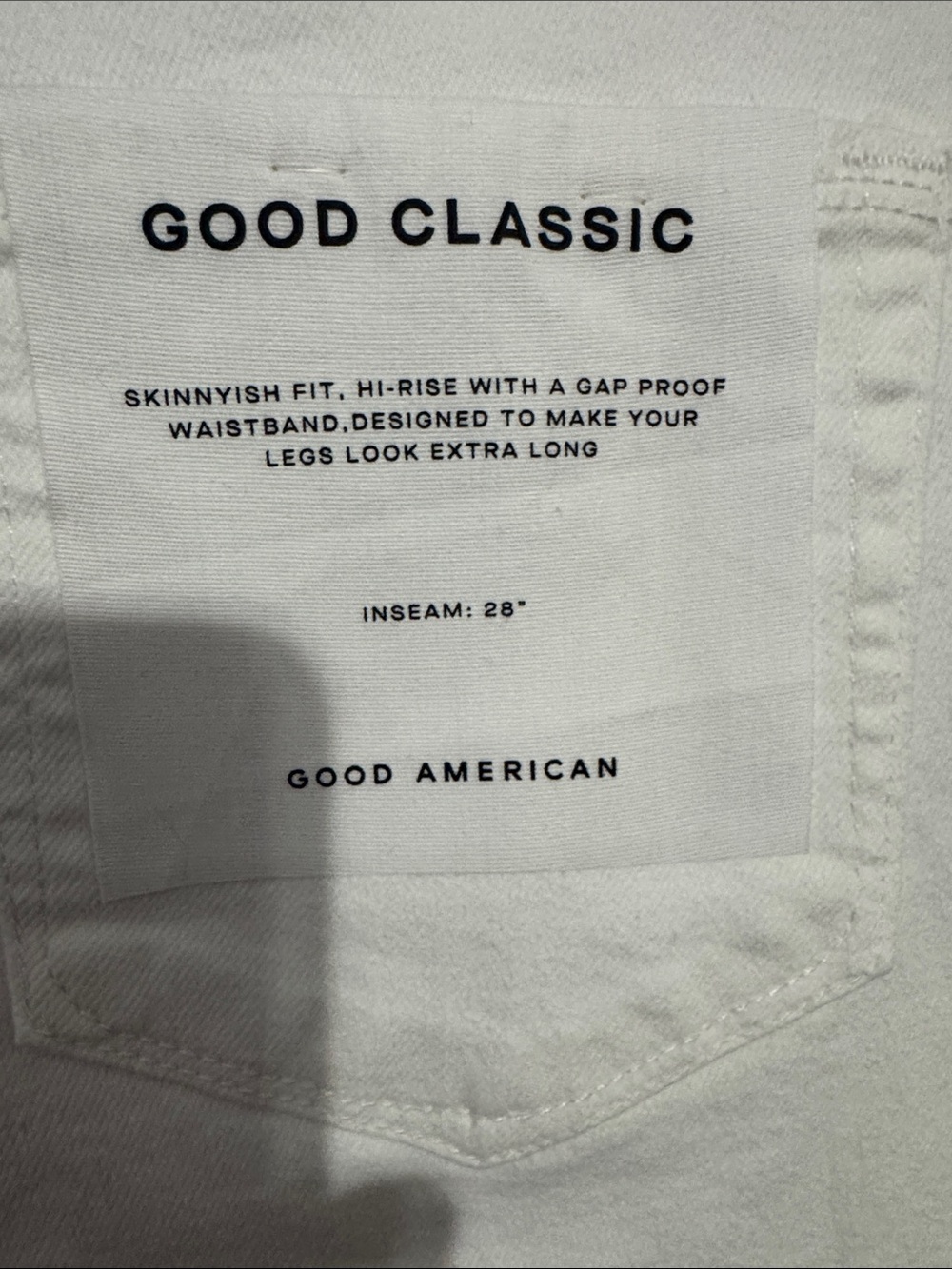 NEW WITH TAGS Good American White Straight-Leg Jeans - Picture 6 of 8